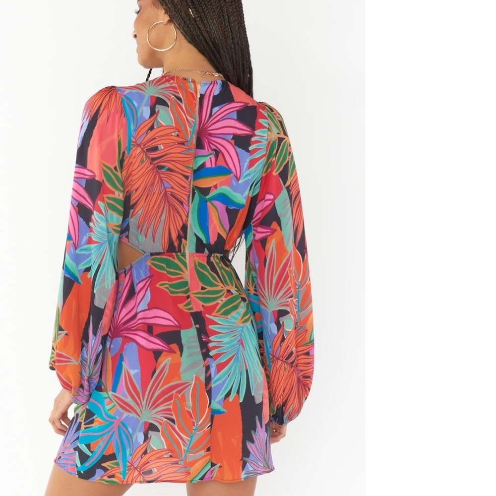SHOW ME YOUR MUMU Go Out Cut Out Mini Dress Tropical Paradise Size Medium - Picture 15 of 16